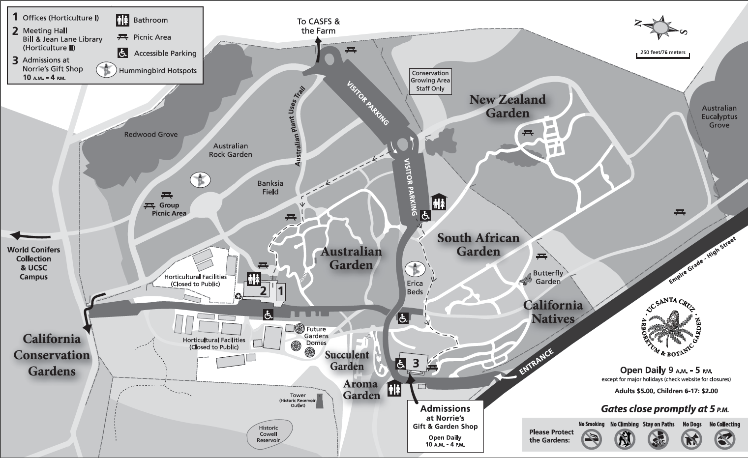 Uc Santa Cruz Map Getting Around The Arboretum & Botanic Garden